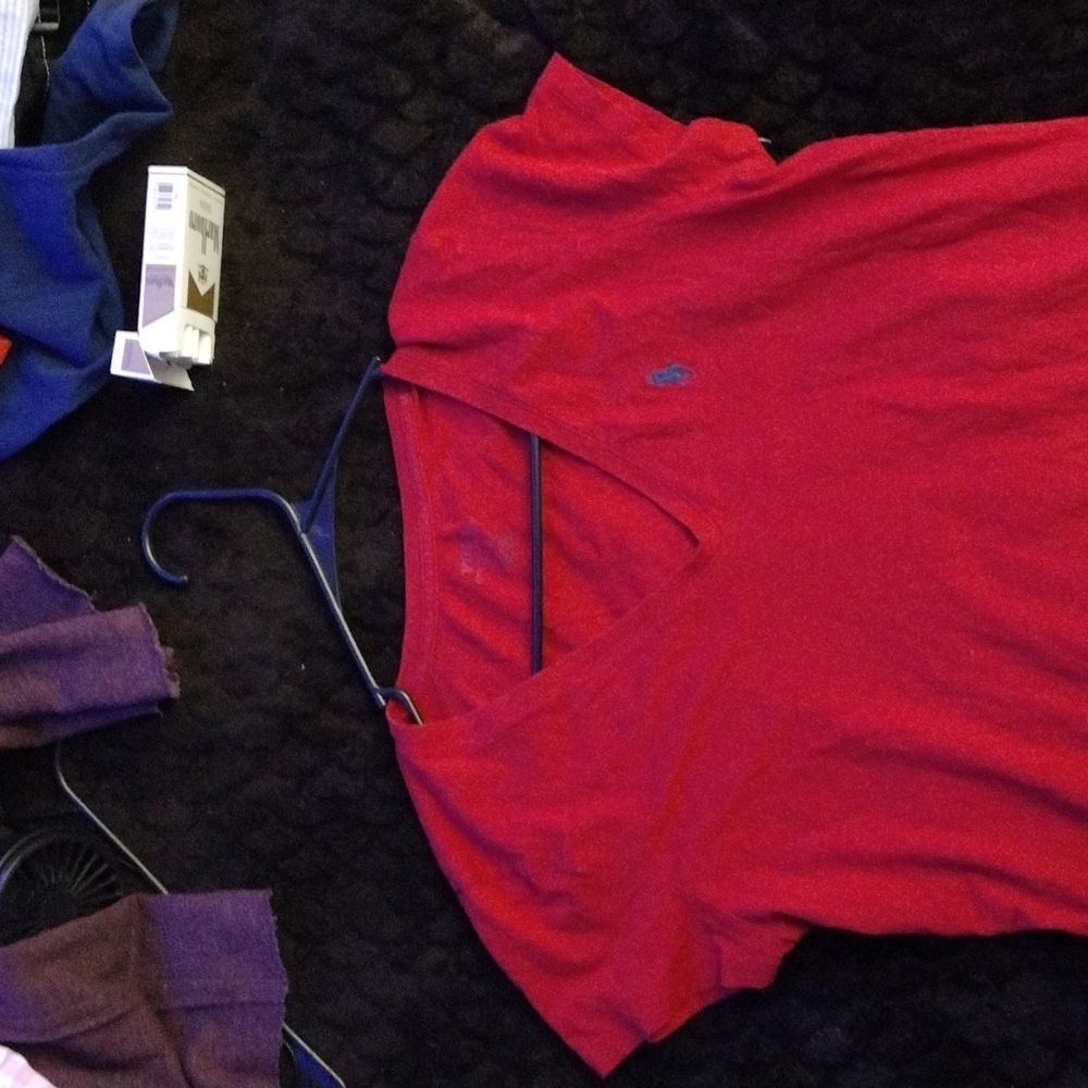 Women's small red Ralph Lauren Polo brand Tshirt used GUC w/ blue polo man